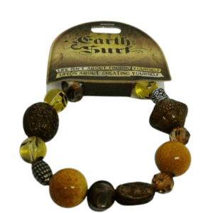 Earth and Surf Vegan Elasticated Browns and Gold Coloured Beaded Bracelet