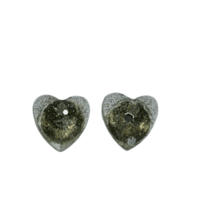 Black Galaxy Glitter Domed Love Heart Stud Style Earrings