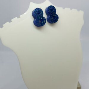 Royal Blue Glitter Favourite Fancy Dress Lucky Number 88 Earrings