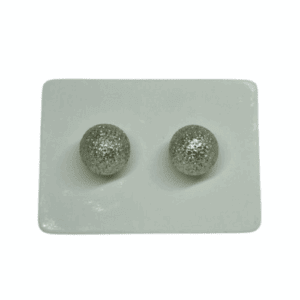 Silver Glitter Disco Ball Effect Stud Style Earrings