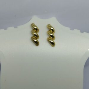 Gold Coloured Metal Hanging Unusual Earrings