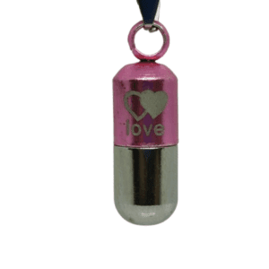 Pink Love Heart Memories Locket Time Capsule Pendant Ash Picture Holder Mini Keepsake Necklace Pendant