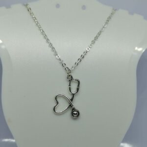 Silver Coloured Heart Pendant on a Sterling Silver Necklace