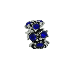 Silver Coloured Wide Holed Royal Blue Charm Pendant Ideal For Charm Bracelets
