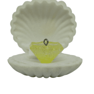 Spinning Top Diamond Shape Yellow Glitter Pendant