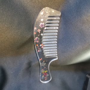 Clear Comb with Stars Butterfly Heart and Glitter