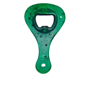 Green Wine / Gin Bottle Opener with Gold Glitter