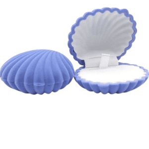 Royal Blue Sea Shell / Clam Velvety Gift Box