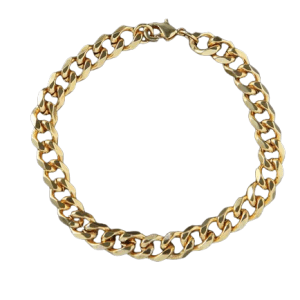 Gold Coloured Stainless Steel Curb Chain Bracelet