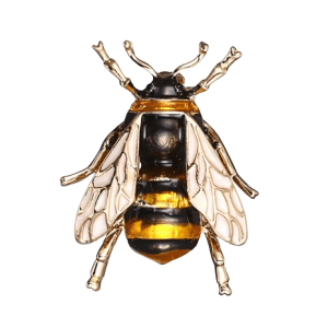 Black and Yellow Bumble Bee Insect Metal Brooch