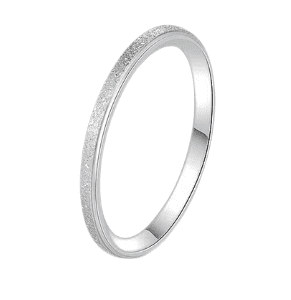 Silver Coloured Textured Stainless Steel Band Ring