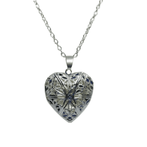 Love Heart Silver Coloured Pendant Locket on a Silver Coloured Adjustable O Link Necklace