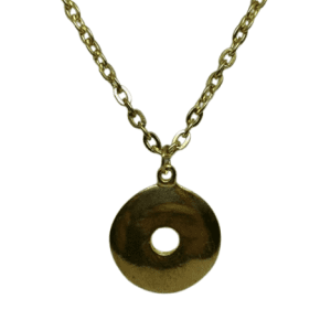 Gold Coloured Thicker Linked Necklace with Gold Coloured Disc