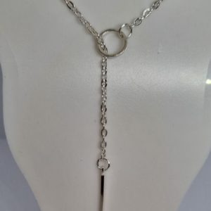 Interlinking Silver Coloured Chain Necklace with Hoop