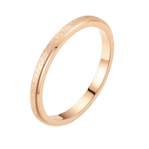 Rose Gold Coloured Stainless Steel Wedding Band Style Ring