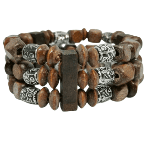 Triple Layer Light Weight Wooden Beaded Bracelet