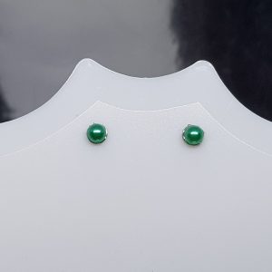 Dainty Mint Green Pearl Type Stud Style Earrings