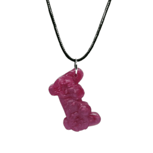 Pink PS / Xbox / Nintendo Games Console Controller Pendant on a Black Corded Necklace