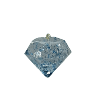 Spinning Top Diamond Shape Blue Glitter Pendant